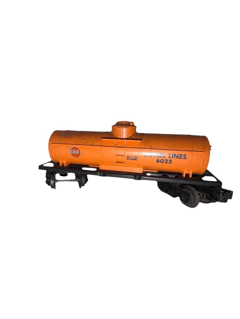 Vintage Lionel Lines 6025 Orange Gulf Tanker Train Car